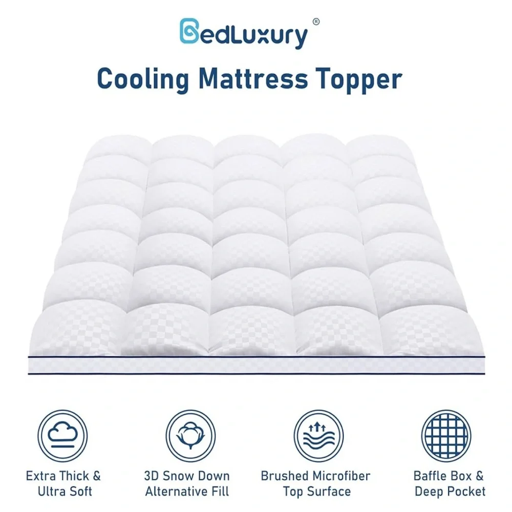 Brand new Luxurious White Quilted Mattress Topper
